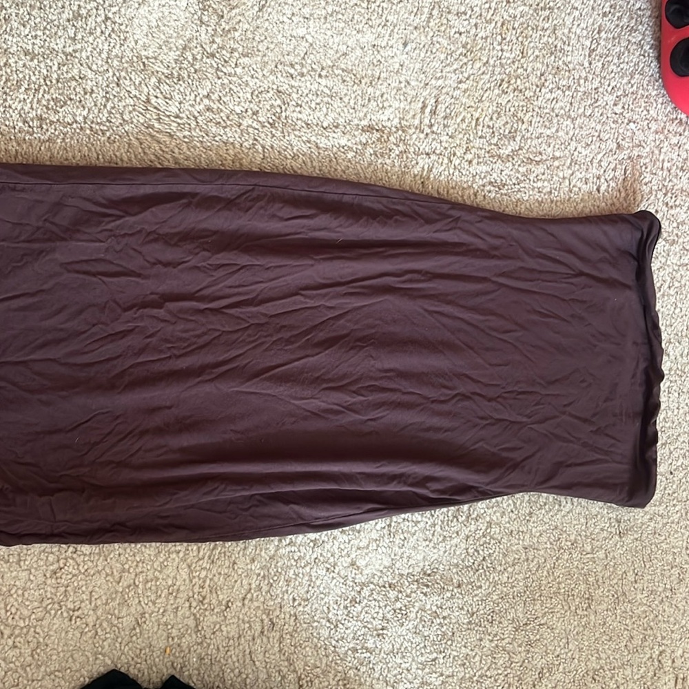 Brown midi bodycon dress